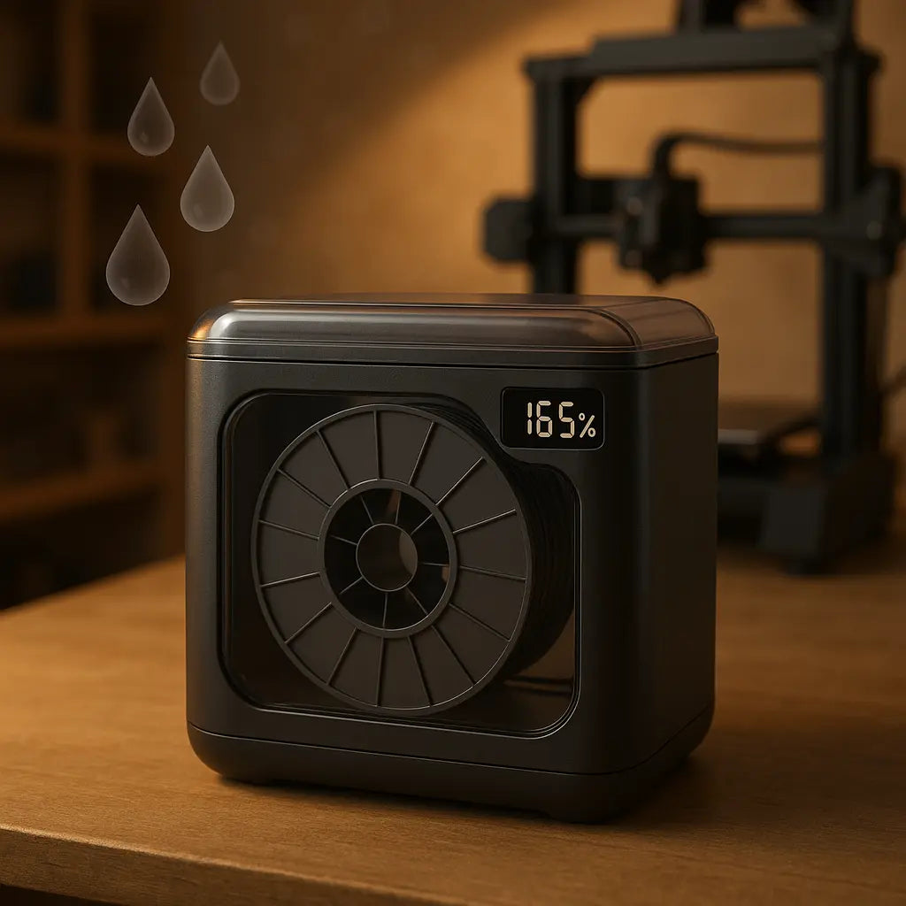 filament drying box with humidity meter — Forgely drying benefits